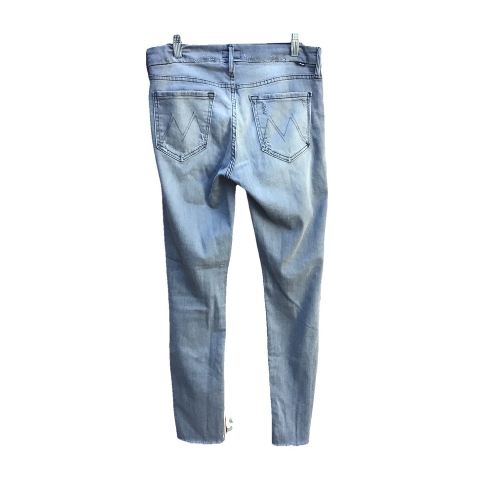 MOTHER The Looker Ankle Fray Jeans Women's 28 Gray Distressed Skinny